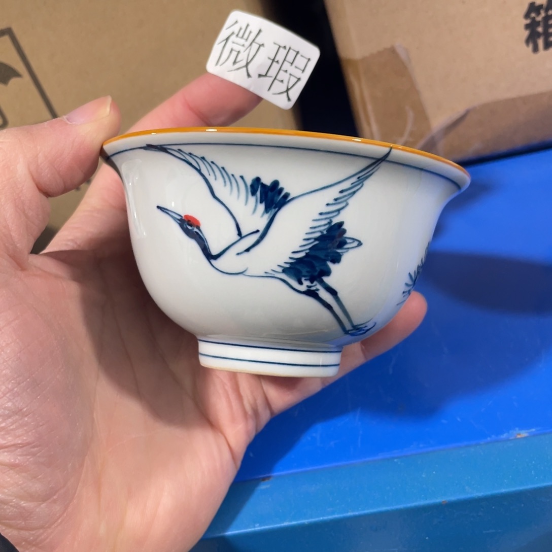 釉下手绘茶具微瑕