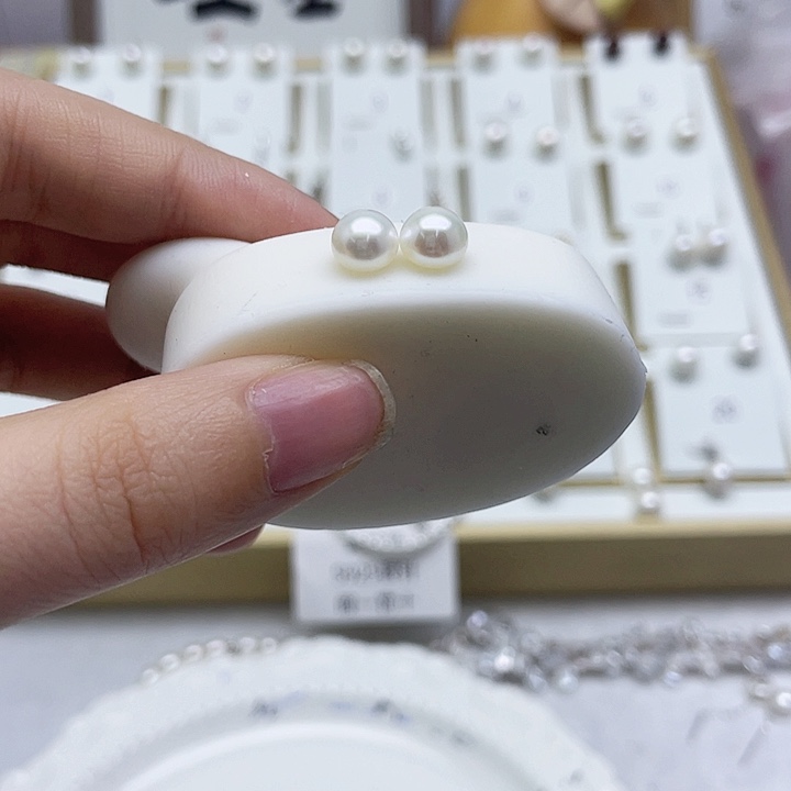 淡水珍珠耳饰银S925镶嵌