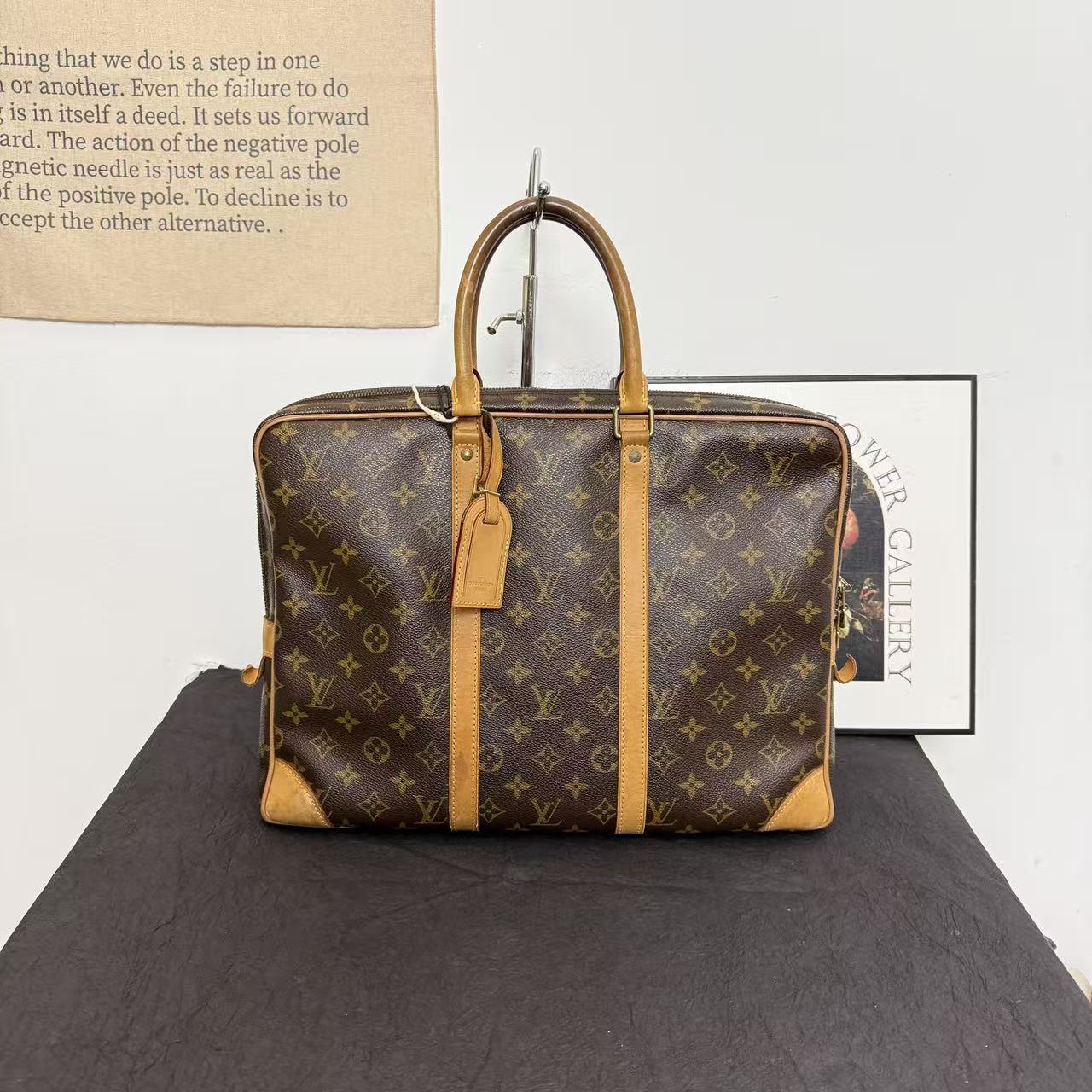 95新 LouisVuitton/路易威登 古登中古/lv老花公文包手提包单肩包