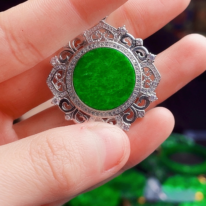 翡翠银S925镶嵌颈饰