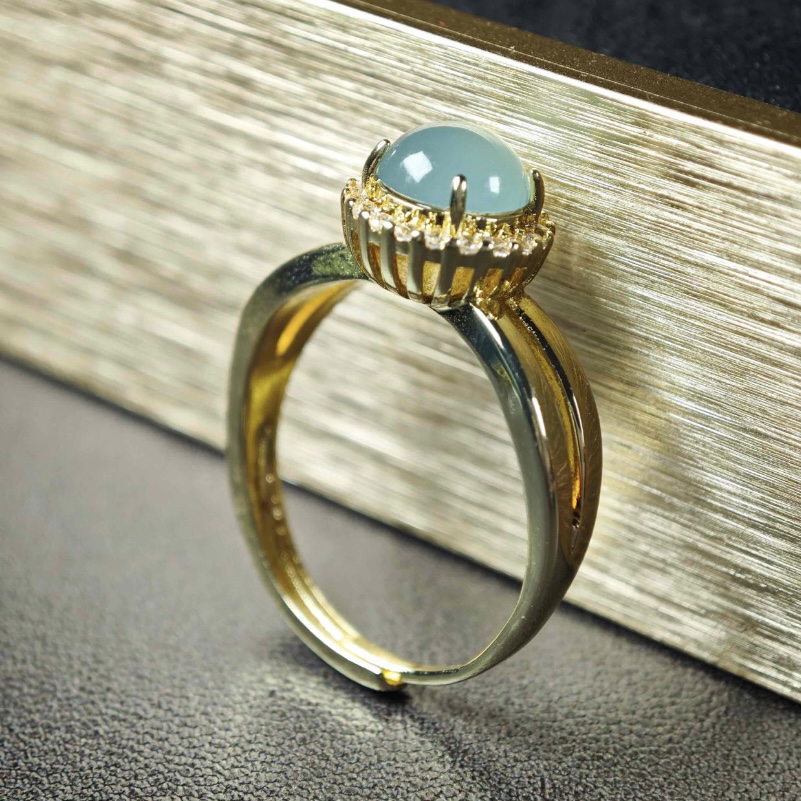 【萝卜珠宝】 S045 云南玉石翡翠精美戒指 多样性发其一