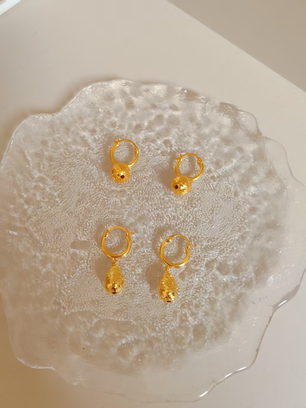 足金999碎冰冰时尚耳扣