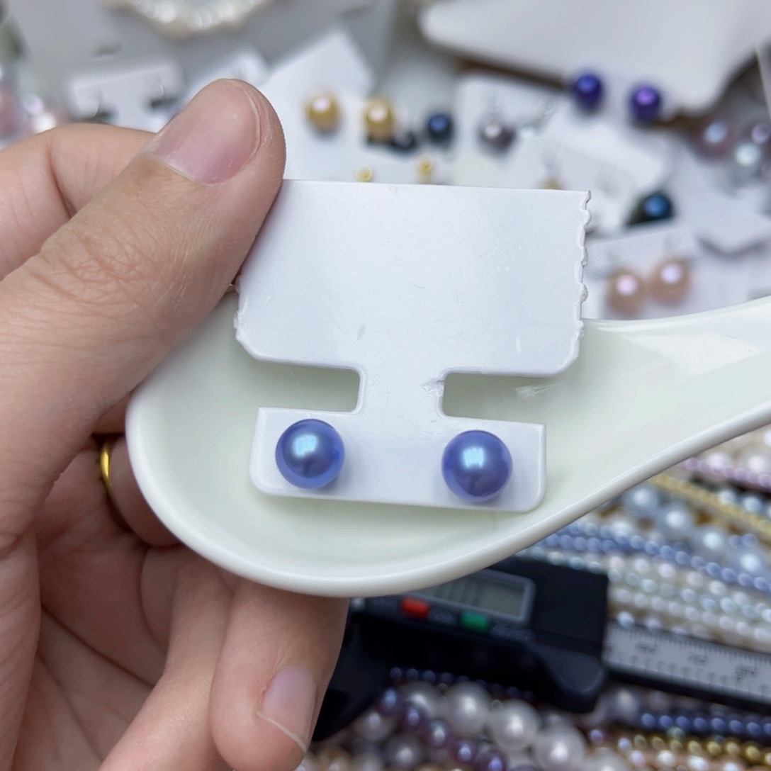 淡水珍珠耳饰银S925镶嵌