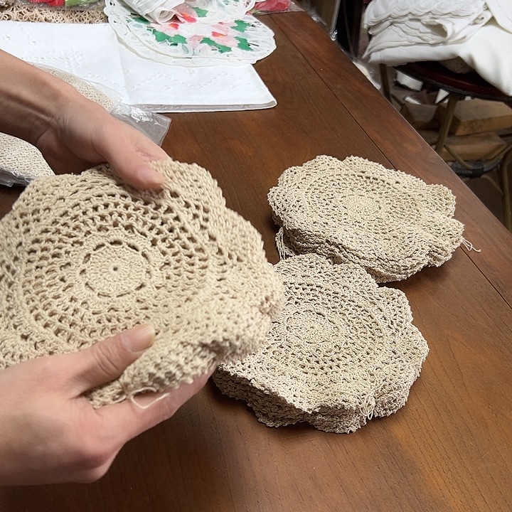 毛绒亚麻棉040-12个20厘米圆