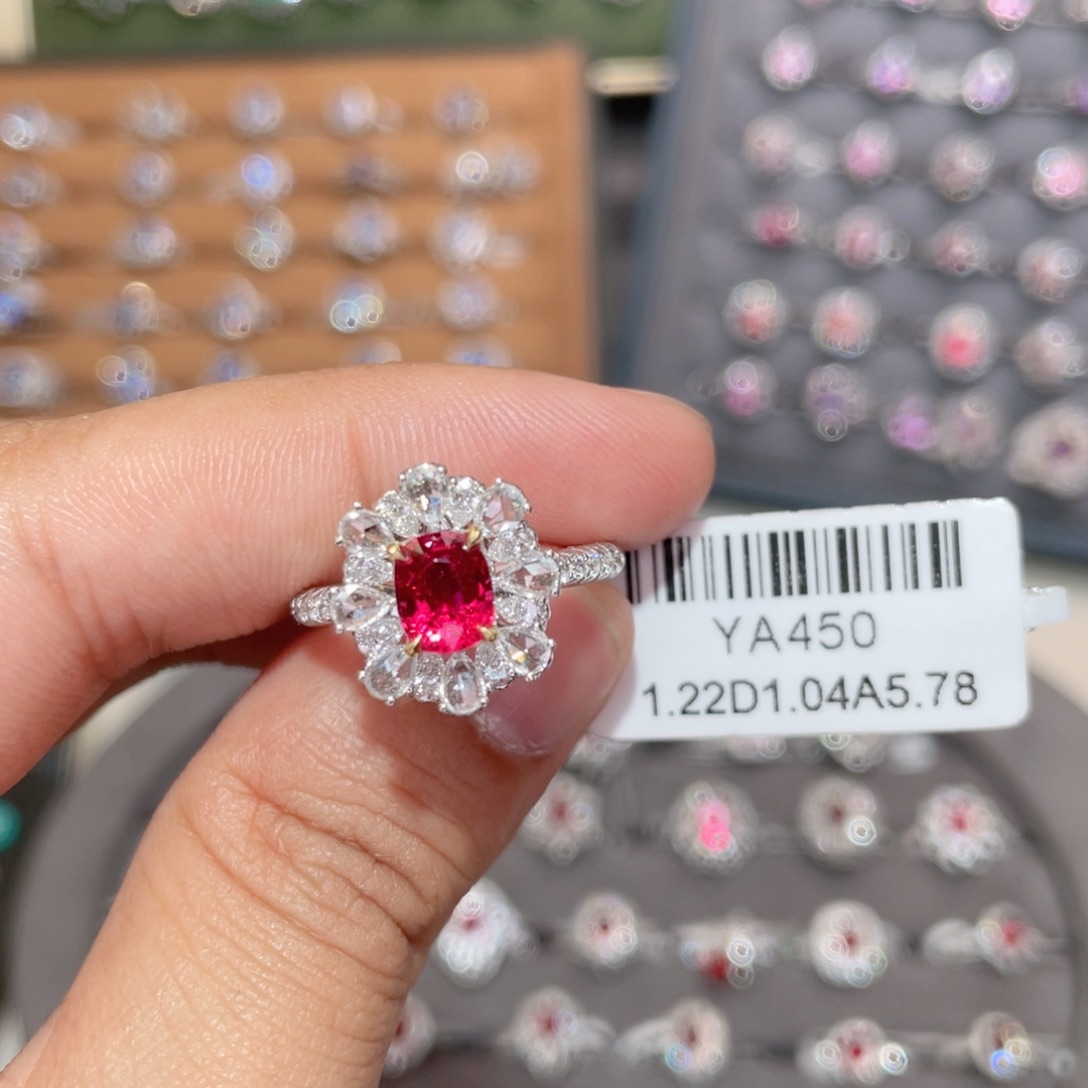 尖晶石戒指18K金镶嵌1.22ct 绝地 两用