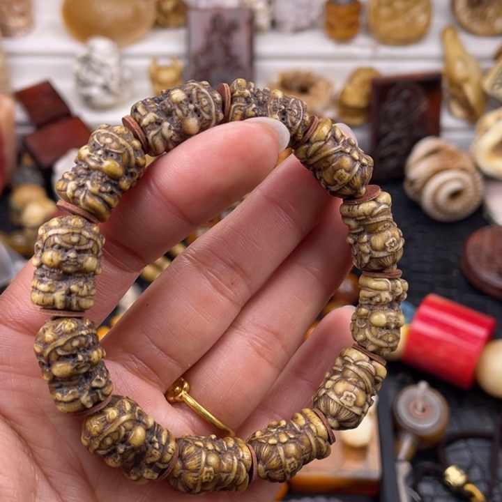 驼骨其他鹿角雕刻黄财神12