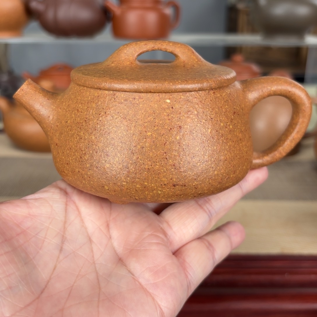 紫砂茶壶卡***?梨皮黄段宽口200