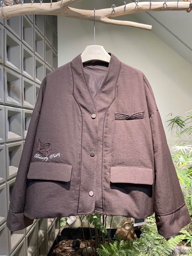 冬季V领短款精品棉服