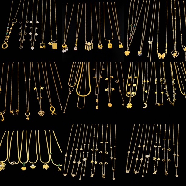 钛钢树脂项链 铜合金夏季新款轻奢小众设计感仿珍珠合金锁骨链