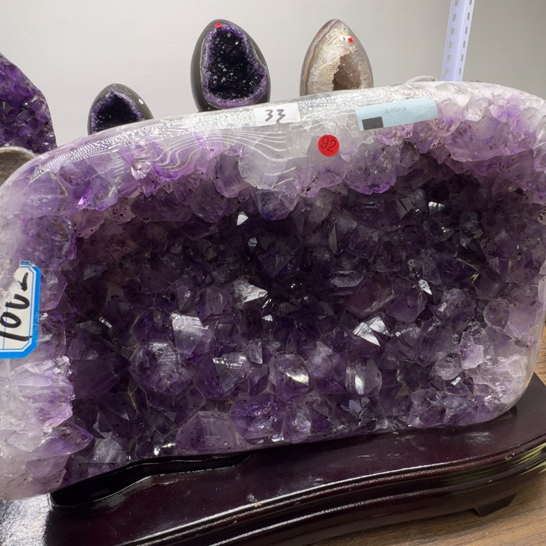 未镶嵌珠宝半成品水晶大牙屏风92