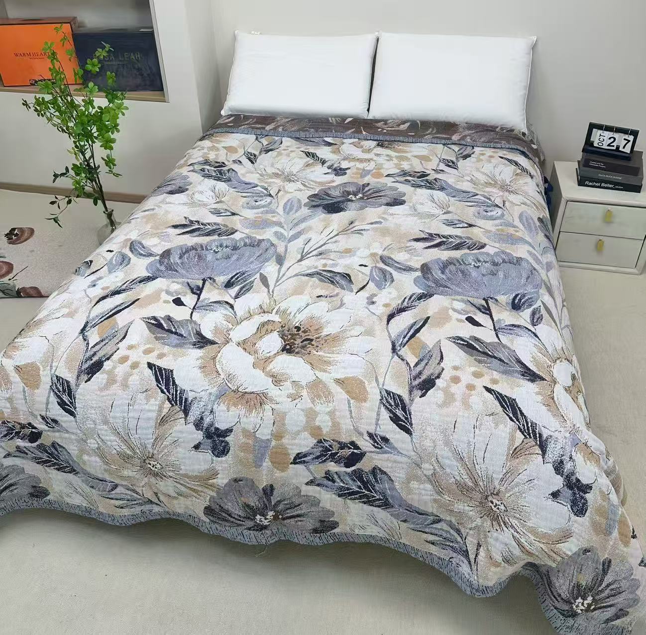 [清风花影]200*230高端汉麻麻亲肤舒适细腻床盖