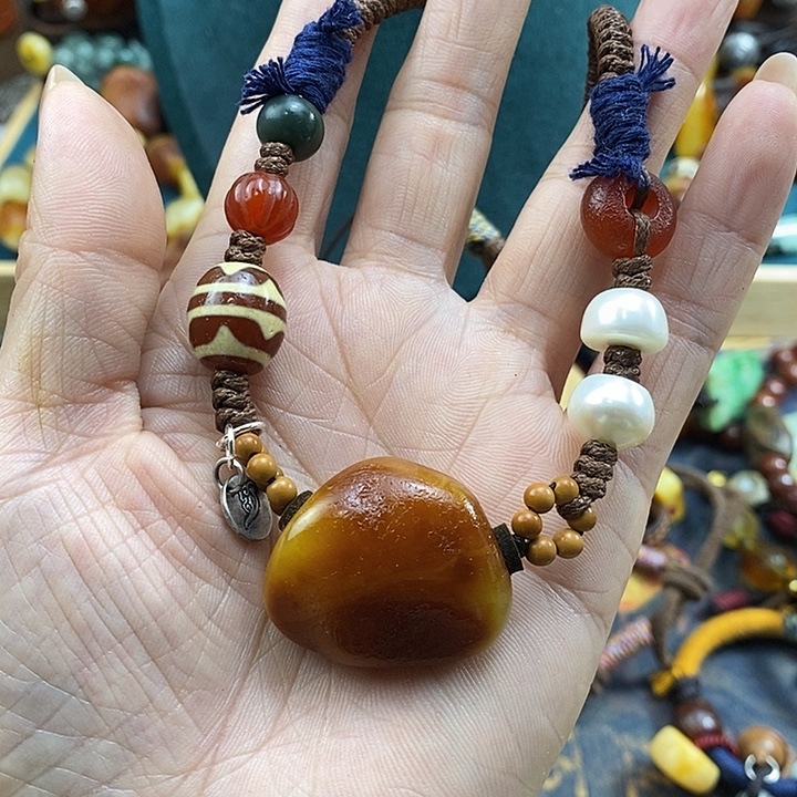 蜜蜡未镶嵌项链项链