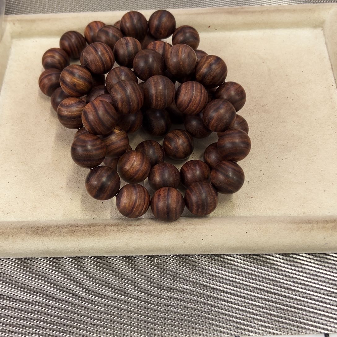 黄花梨/降香黄檀手串/手链20mm圆珠初抛无胶无腊八所山料