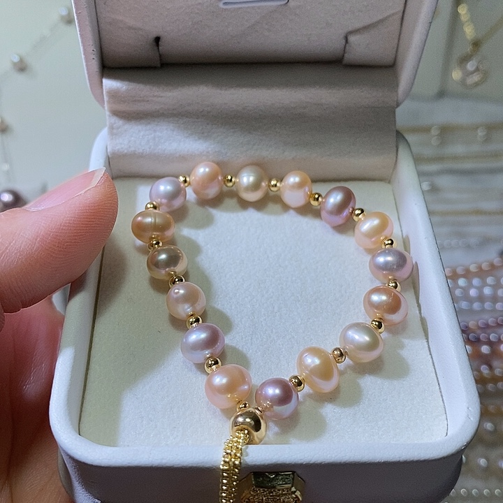 淡水珍珠耳饰银S925镶嵌