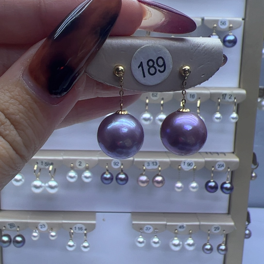 淡水珍珠耳饰18K金镶嵌