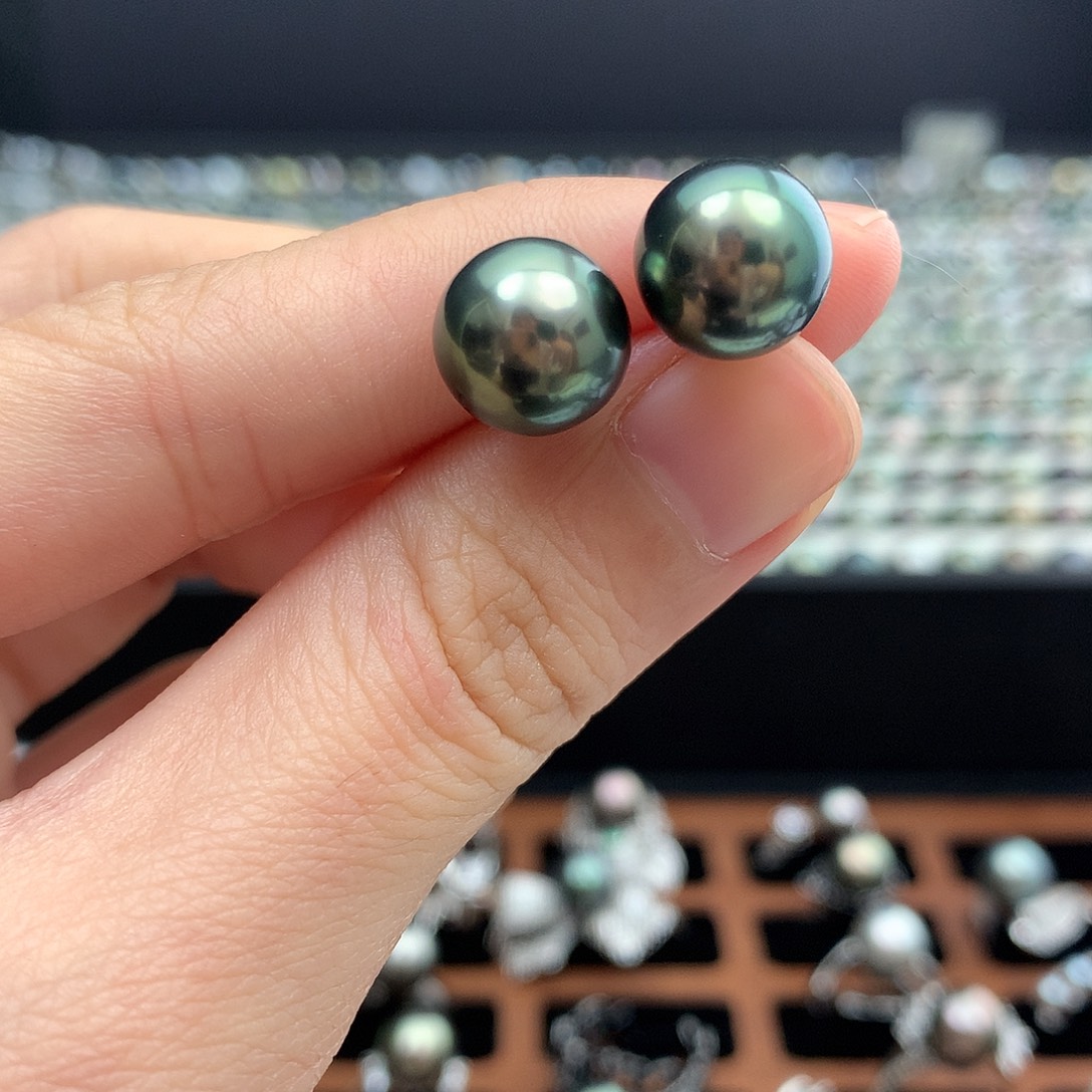 耳饰银S925镶嵌海水珍珠