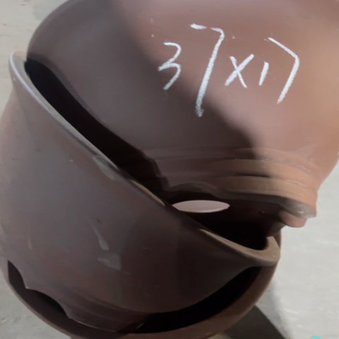 紫砂花盆100-3。37-17