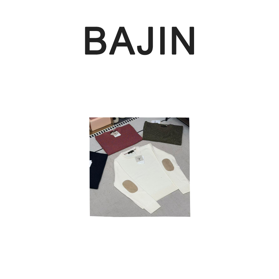 B2528【秋冬新品高定120支羊毛针织衫圆领手肘贴布设计质感毛衣】