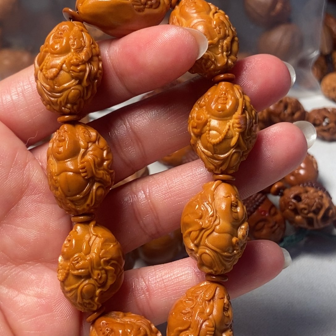 橄榄核手串/手链荷叶童子弥勒