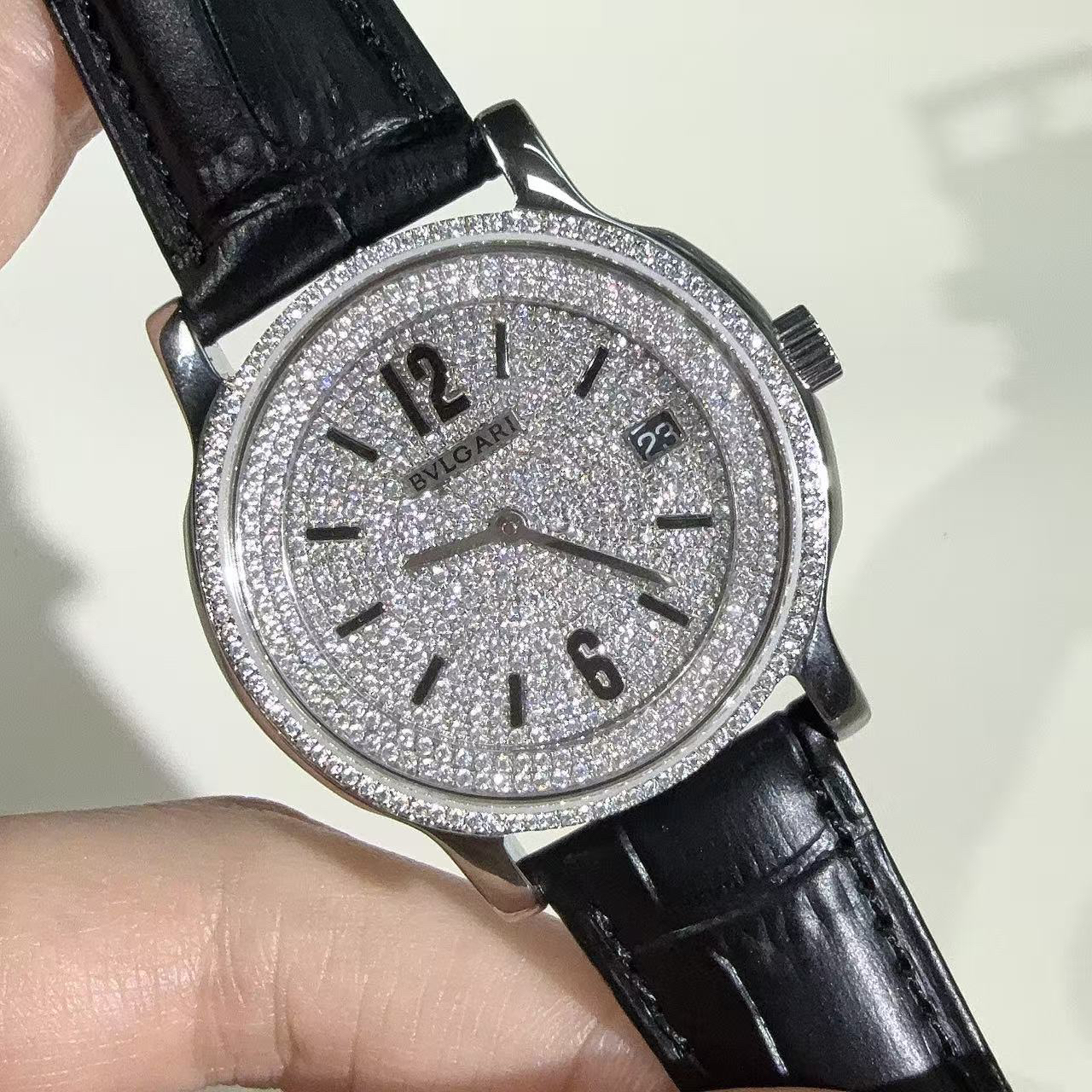 99新 BVLGARI/宝格丽 solo系列 表径35mm 石英腕表 后镶钻 满天星