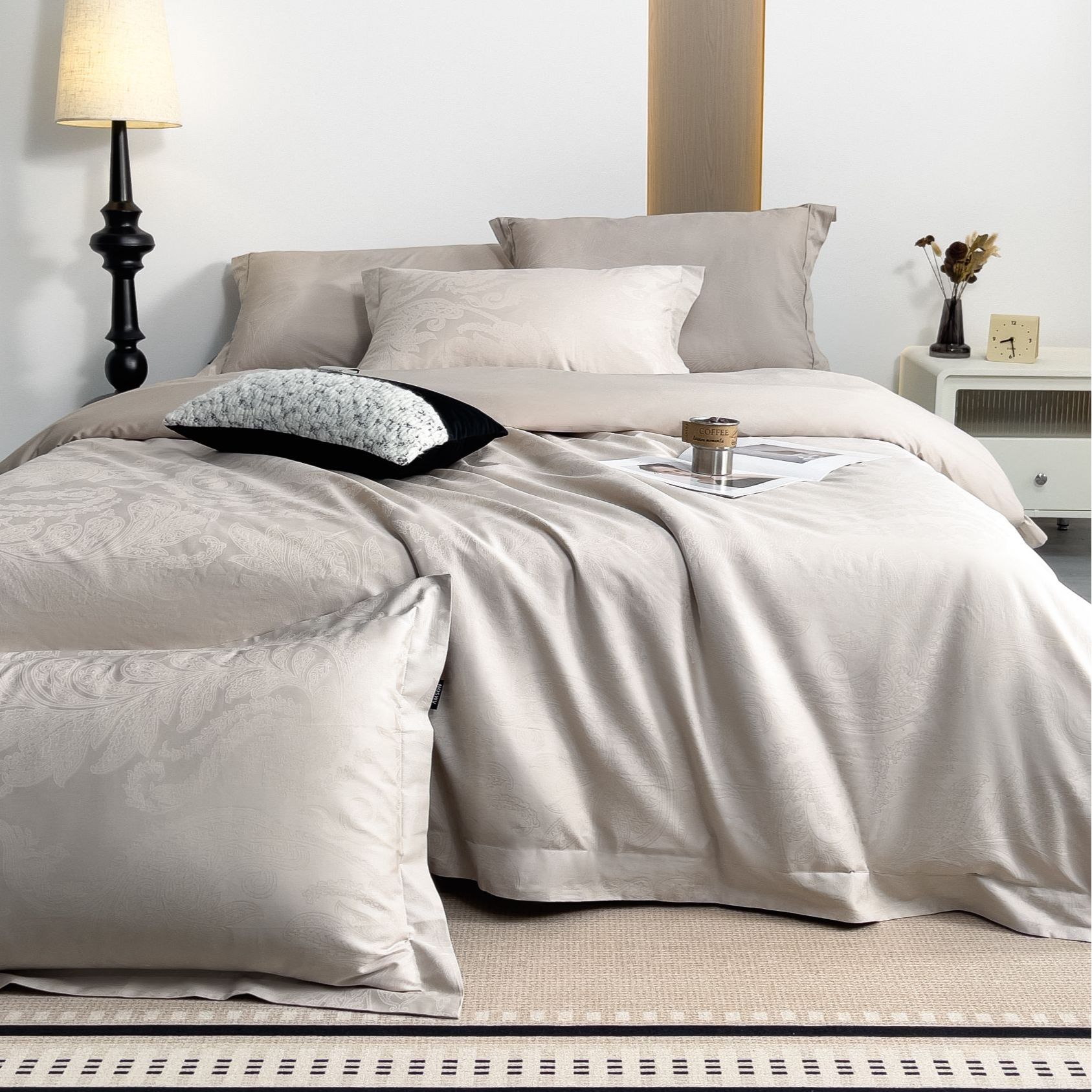 大莉莉【芝士灰】轻奢全棉纯棉四件套家用被套