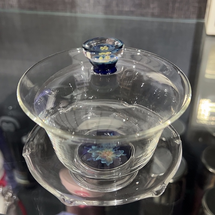 秀***儿孤品 蓝花盖碗 无标 