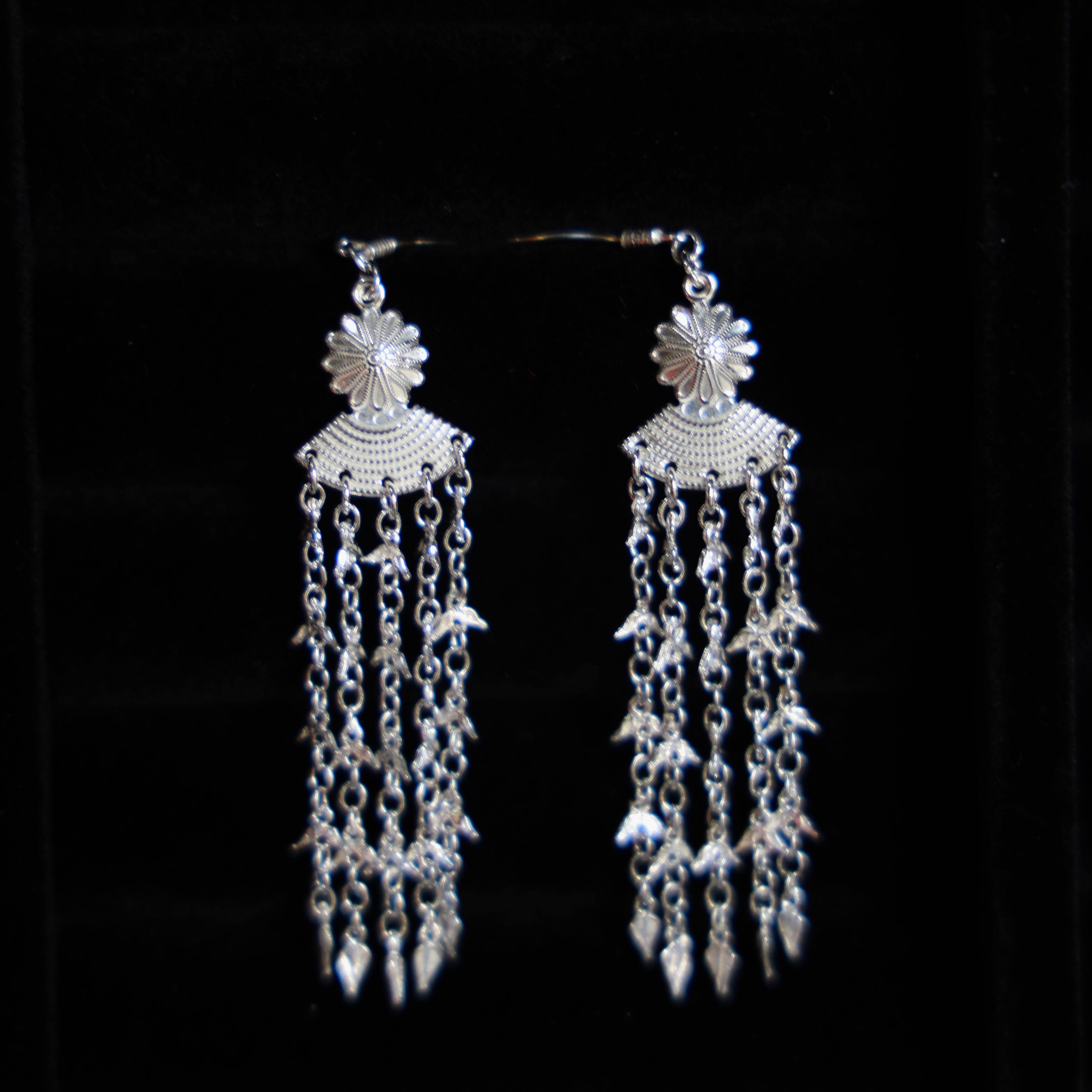 足银耳饰 单面梅花新中式耳环