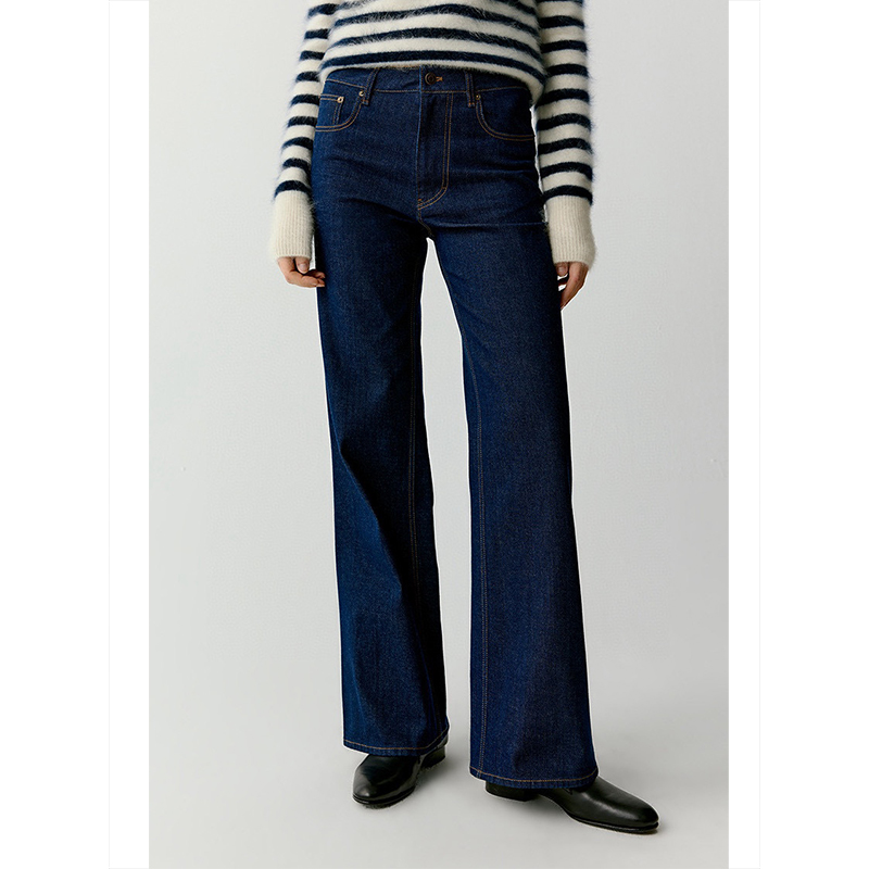 原单非市面货！植物染弹力阔腿牛仔裤 X242