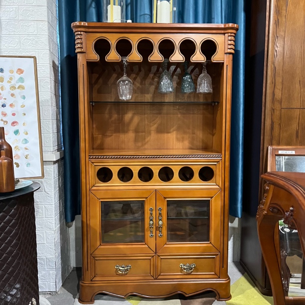 佐玛世家全实木酒柜餐边柜90/40/155