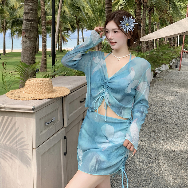 JX2025新款分体泳衣胖mm款式保守遮肚显瘦适合泡温泉度假沙滩