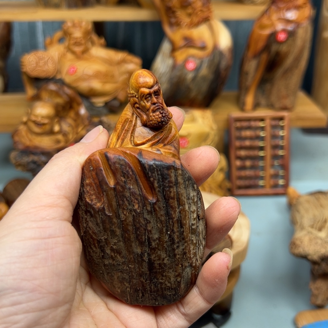 目***车柏木崖柏木摆件手把件，