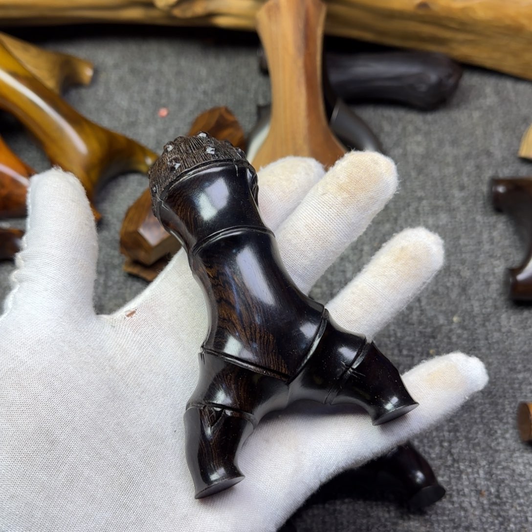 没***儿紫光檀成品竹节不退不换12