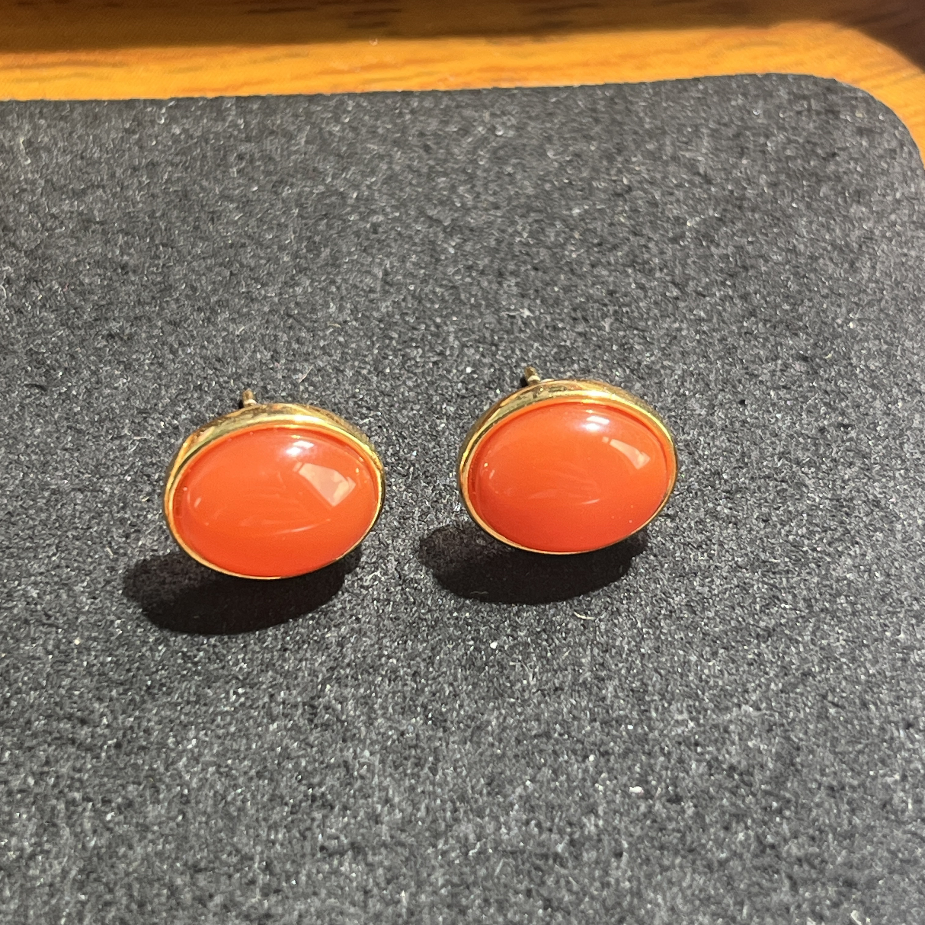 天然保山南红冰红耳钉