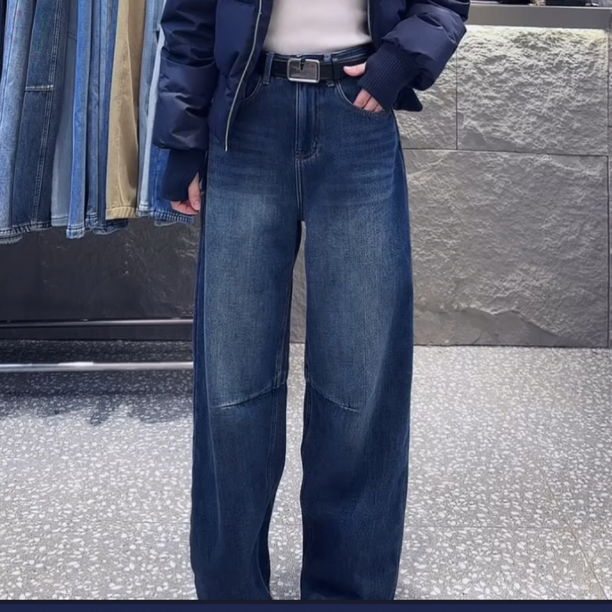 深圳南油（复合宝宝绒加厚）弯刀牛仔裤3313