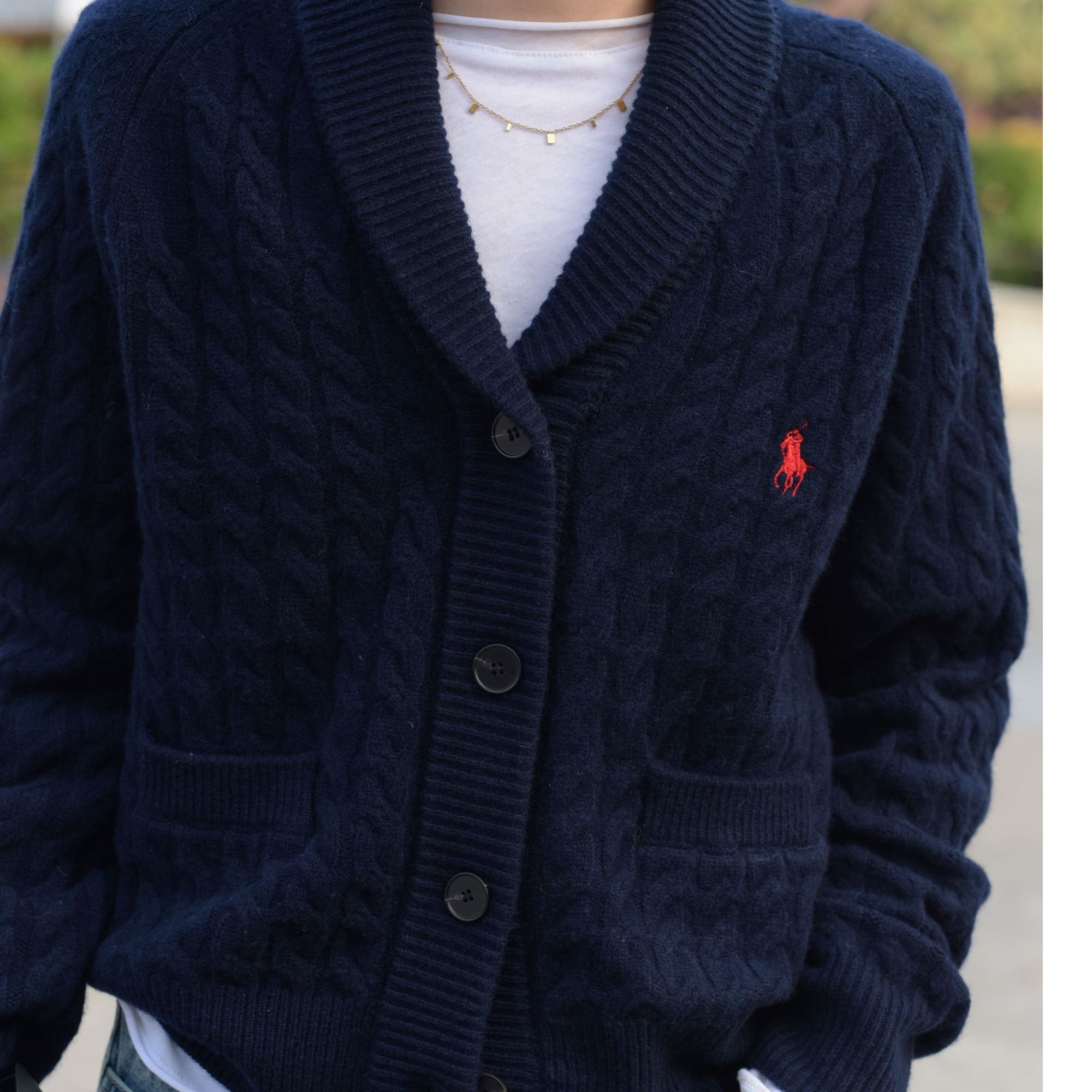 【秀秀新品】老钱风小标麻花口袋翻领绵羊毛针织衫（建议干洗或手洗