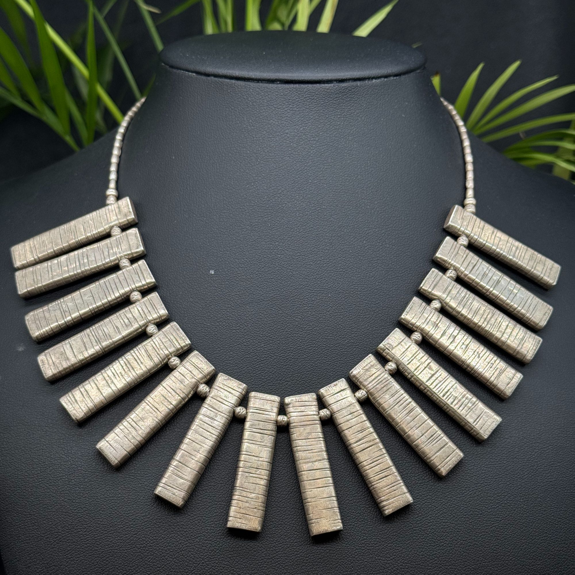 坠链均925银 泰式925银方块几何个性项链