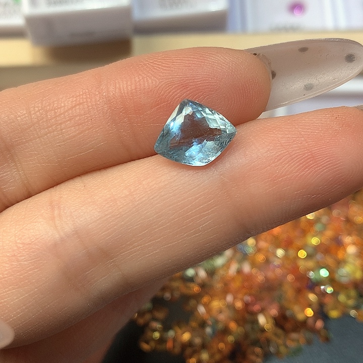 海蓝宝石笔搁银S925镶嵌2.68c t