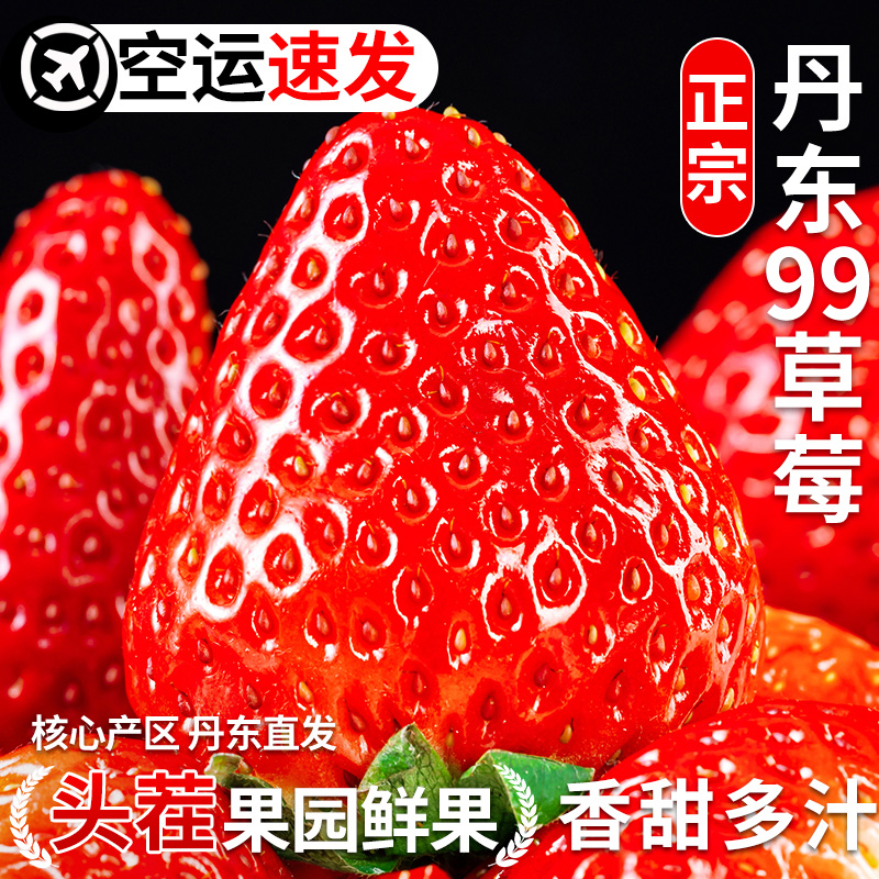 【现货速发】保鲜空运丹东新鲜草莓当季头茬水果红颜奶油应季香甜