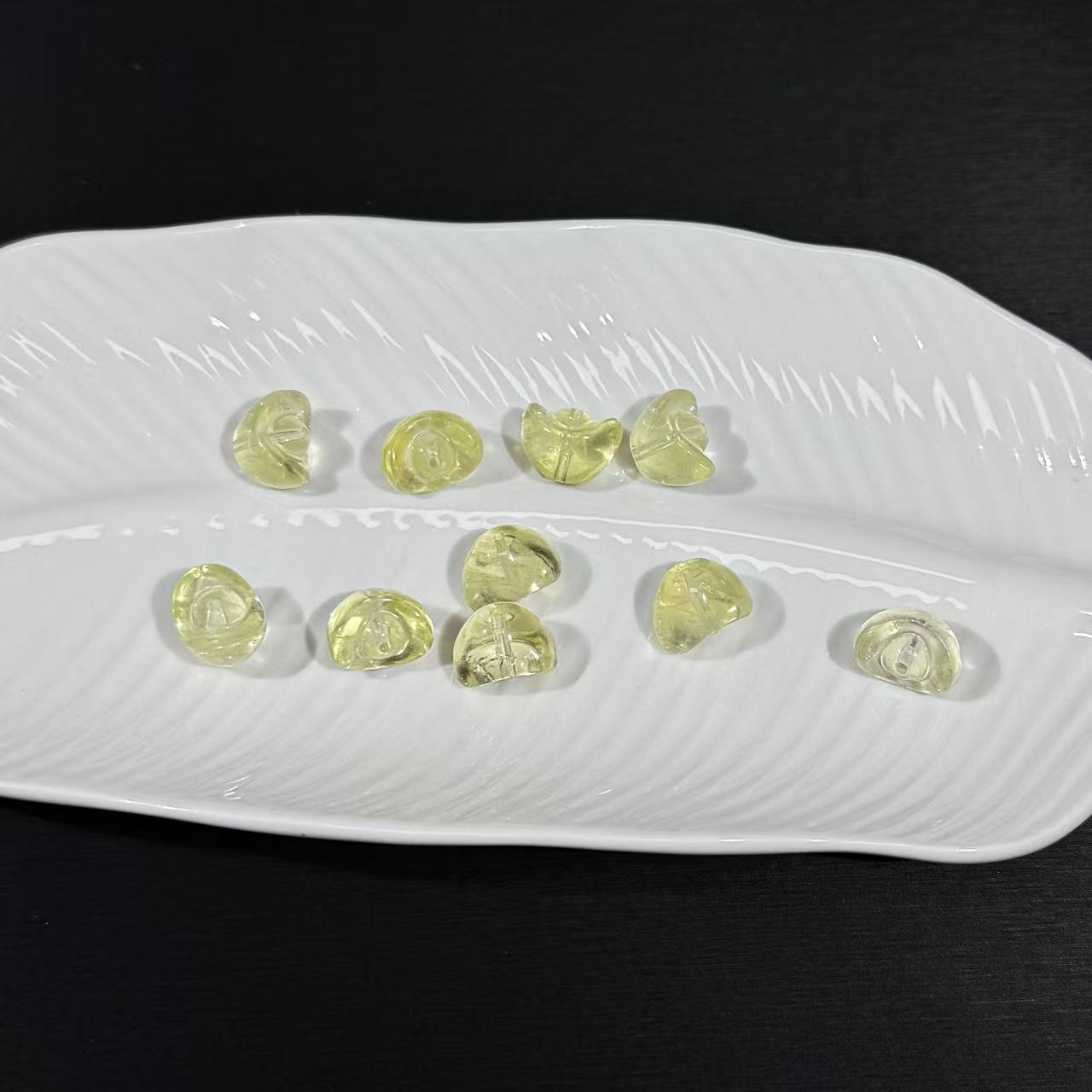 天然黄水晶元宝配件DIY配件手串多样性发一O319