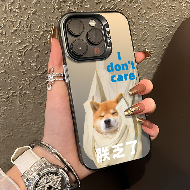 撞色元气柴犬表情适用苹果16手机壳iphone15华为小米vivo防14/13