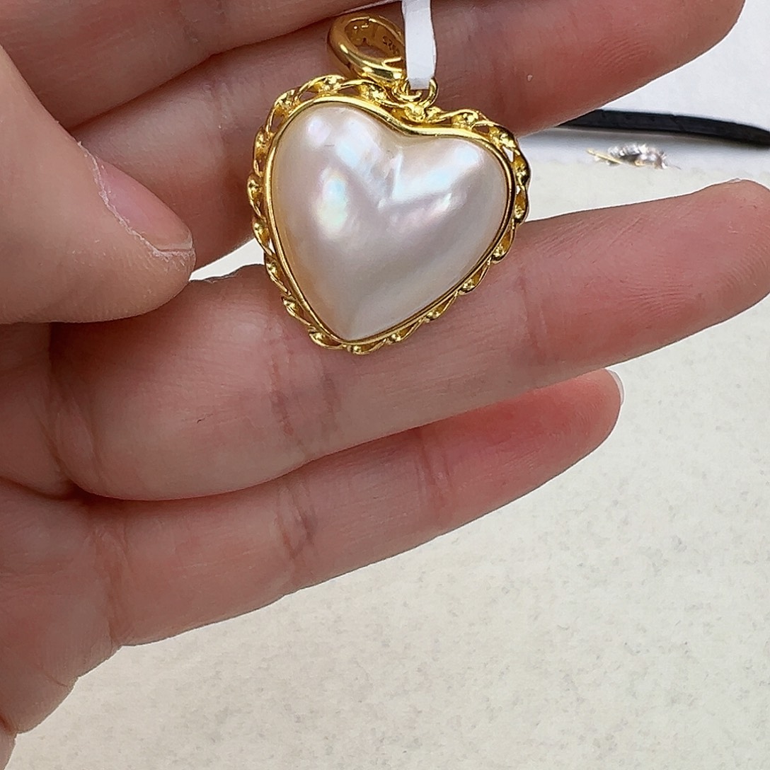 拼合珍珠（马贝珠）颈饰银S925镶嵌