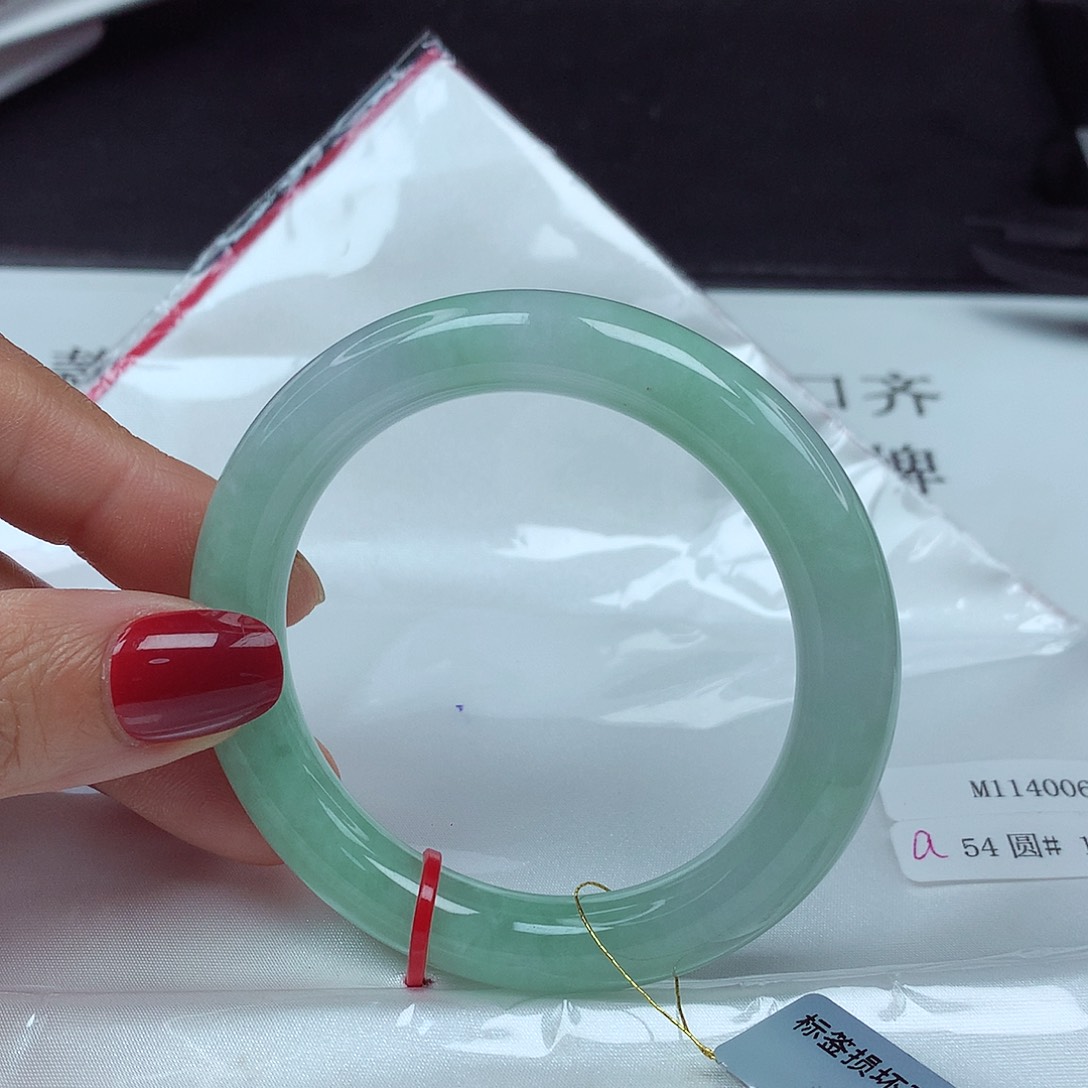 翡翠未镶嵌手镯54圈4006