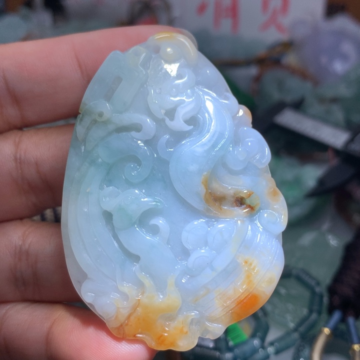 翡翠颈饰未镶嵌保真天然A货翡翠
