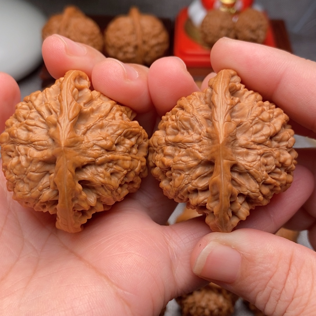 文玩核桃把件48全品毕业麒麟纹官帽