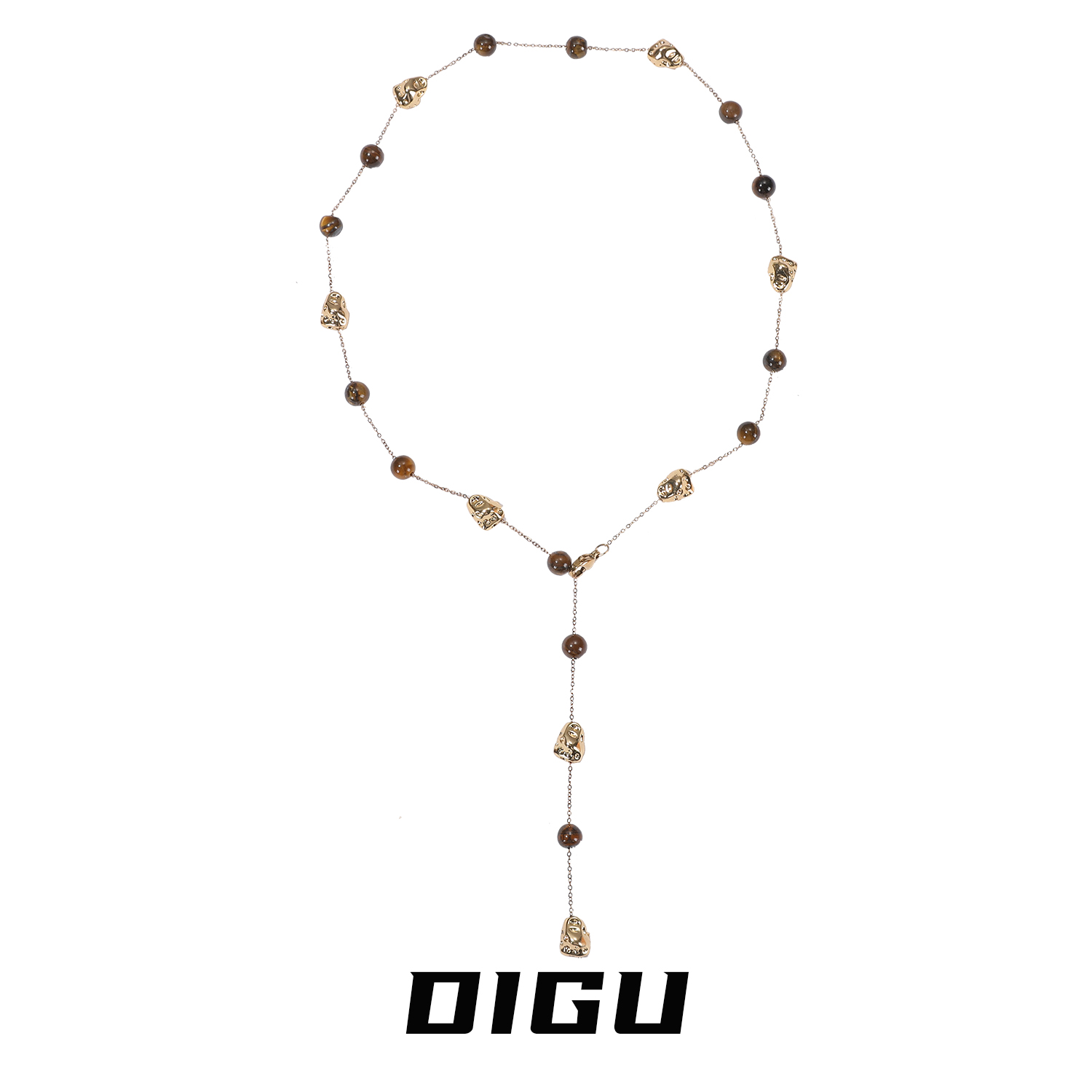 嘀咕家 铜合金仿水晶项链 秋冬仿虎眼石满天星项链锁骨链毛衣链