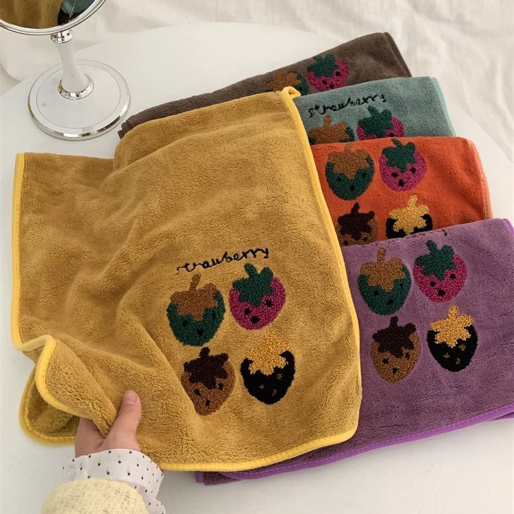有你莓烦恼加大加厚可爱草莓洗澡家毛巾吸水不掉毛