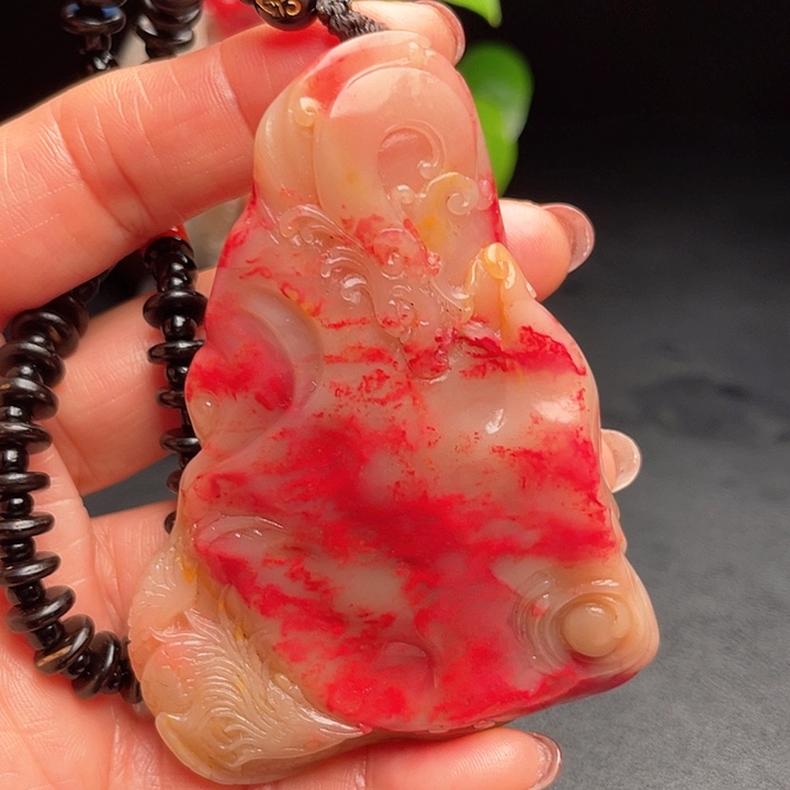 鸡血石鸡血石挂件牌子