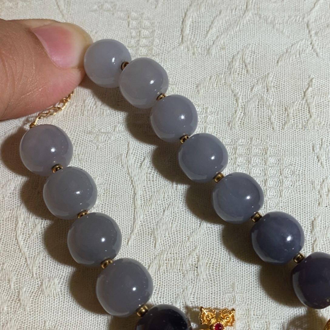 和田玉手链银S925镶嵌