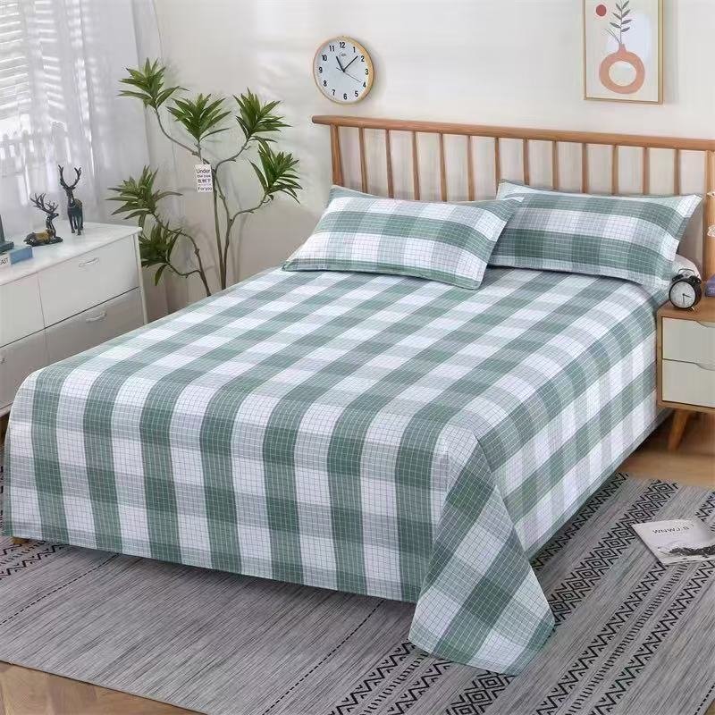 【淄博老粗布格中格系列床单】加厚加密纯棉老粗布床单单人双人床