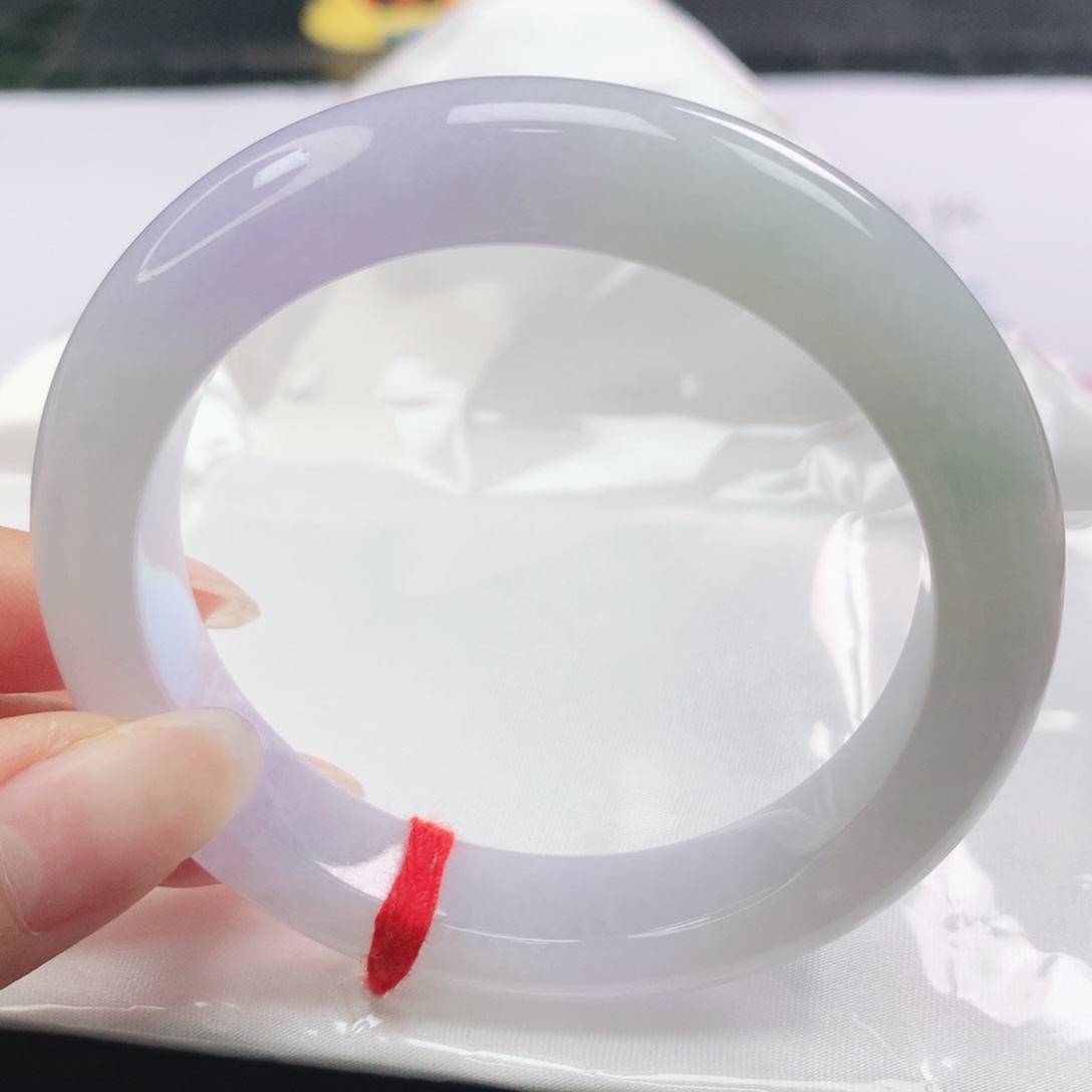 翡翠未镶嵌手镯翡翠54.5春彩正圈